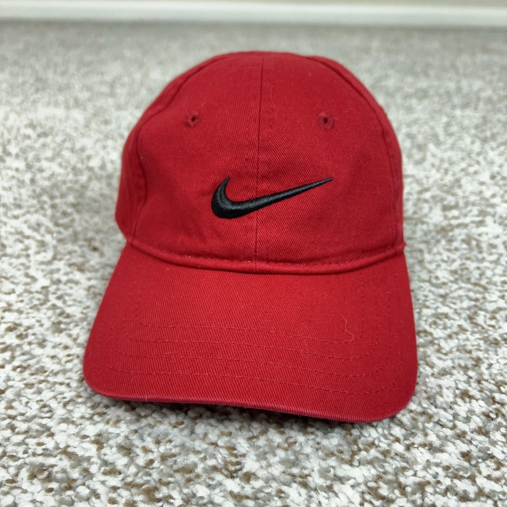 Nike Hat Cap Strap Back Toddler Adjustable Red Swoosh Logo Boys Casual Sports